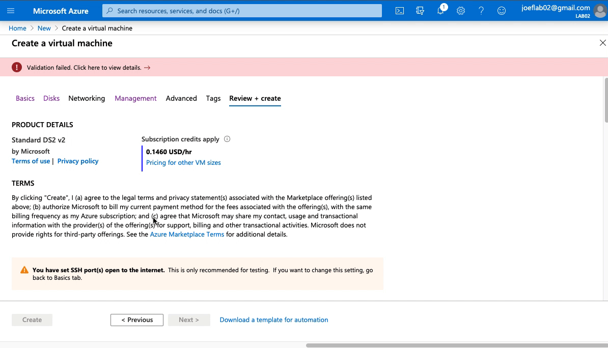 Testing the deny policy