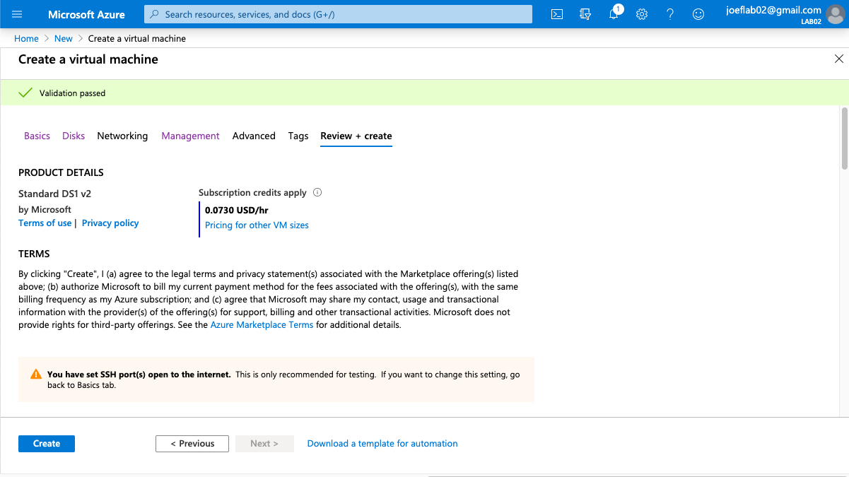 Testing the deny policy