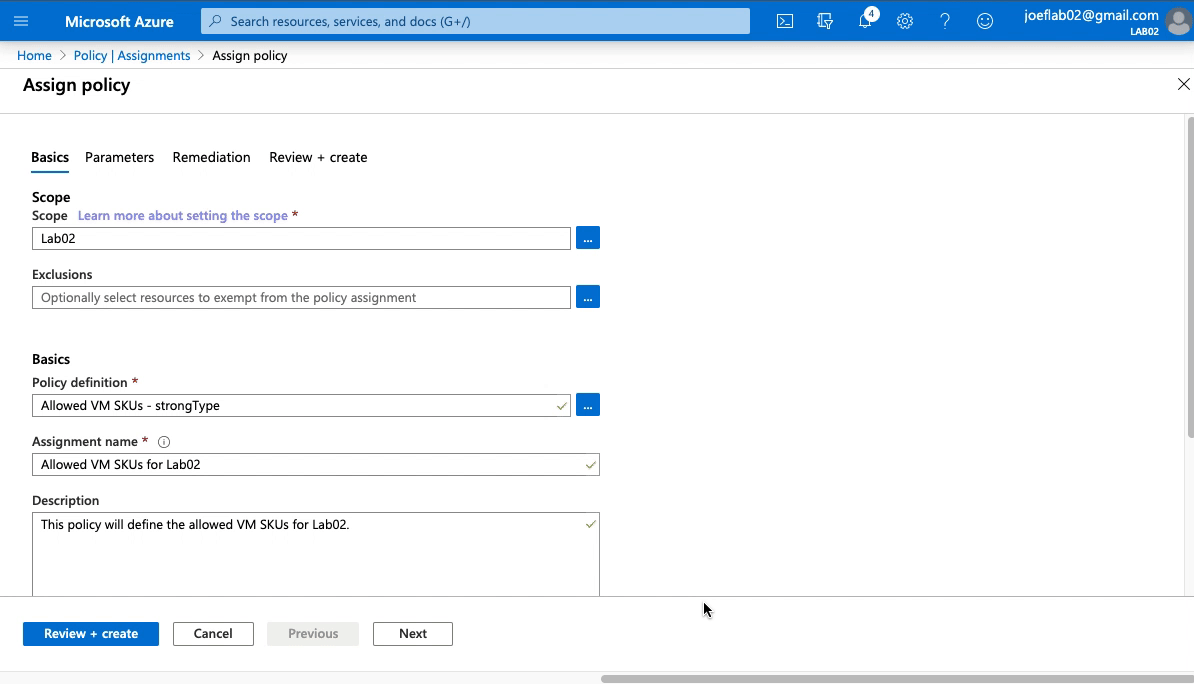 Assigning the deny policy leveraging strongType